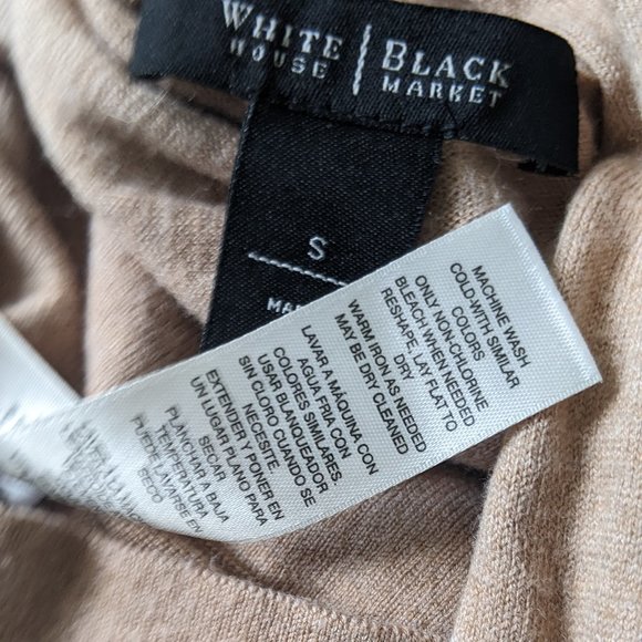 WHBM camel/khaki long sleeve faux wrap, sz S. Name your price: make an offer! - Picture 13 of 13